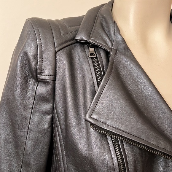 NWT! Cache Pewter Faux Leather Jacket - Picture 9 of 16